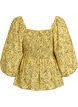 Blouse with smock and square neckline, Yellow, Packshot image number 1