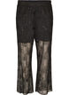 Mesh trousers with floral embroidery and sequins, Black, Packshot image number 0