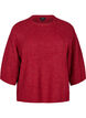 Ribbed jumper with 3/4 sleeves, Red, Packshot image number 0