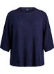 Ribbed jumper with 3/4 sleeves, Blue, Packshot image number 0