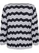 Knitted cardigan with wave pattern, Black Stripe, Packshot image number 1