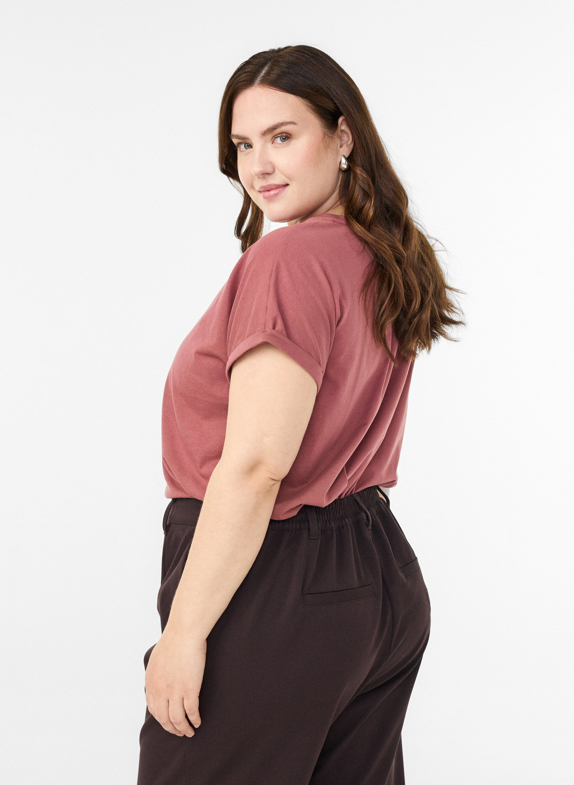 ZizzifashionShort-sleeved t-shirt in a cotton blend, Rose, Model image number 1