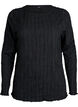Jersey blouse with a wavy texture, Black, Packshot image number 0