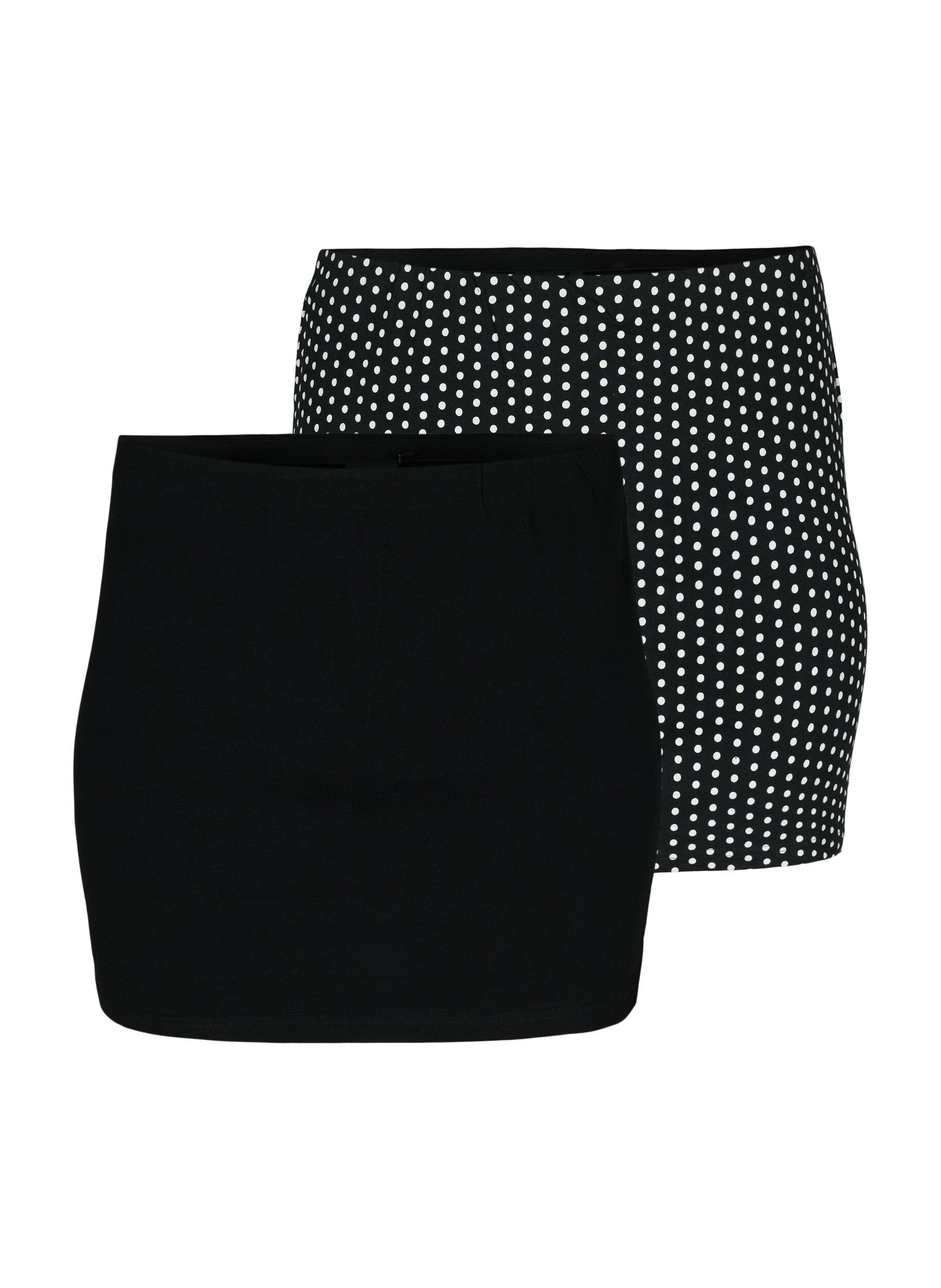 Zizzifashion 2-pack top extender, Black/Black Dot, Packshot image number 0