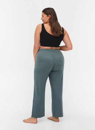 Loose trousers made from ribbed material, Balsam Green, Model image number 1