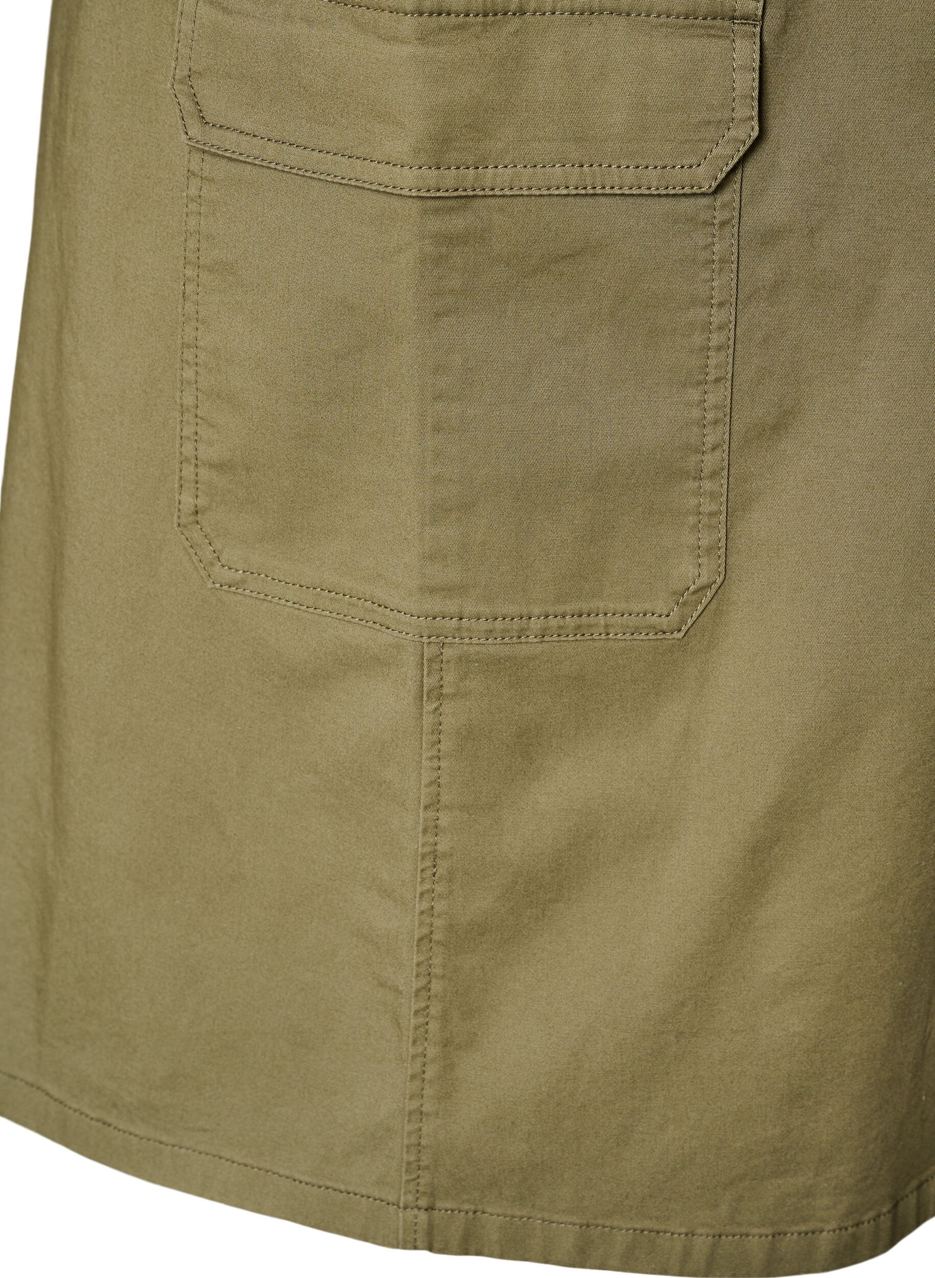 ZizzifashionCotton cargo skirt with a back slit, Green, Packshot image number 3