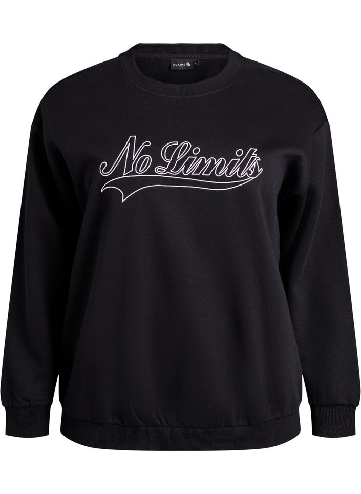Sweatshirt with statement detail, Black, Packshot image number 0