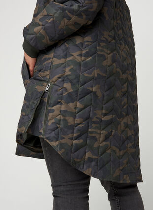 Quilted jacket with a print and button fastening, Camou as sample, Model image number 3