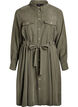 Shirt dress with tie belt and long sleeves, Green, Packshot image number 0
