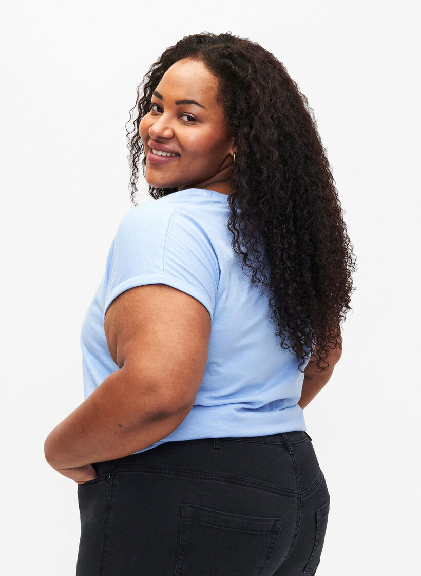 Printed T-shirt in organic cotton, Serenityw.Navy Print, Model image number 1