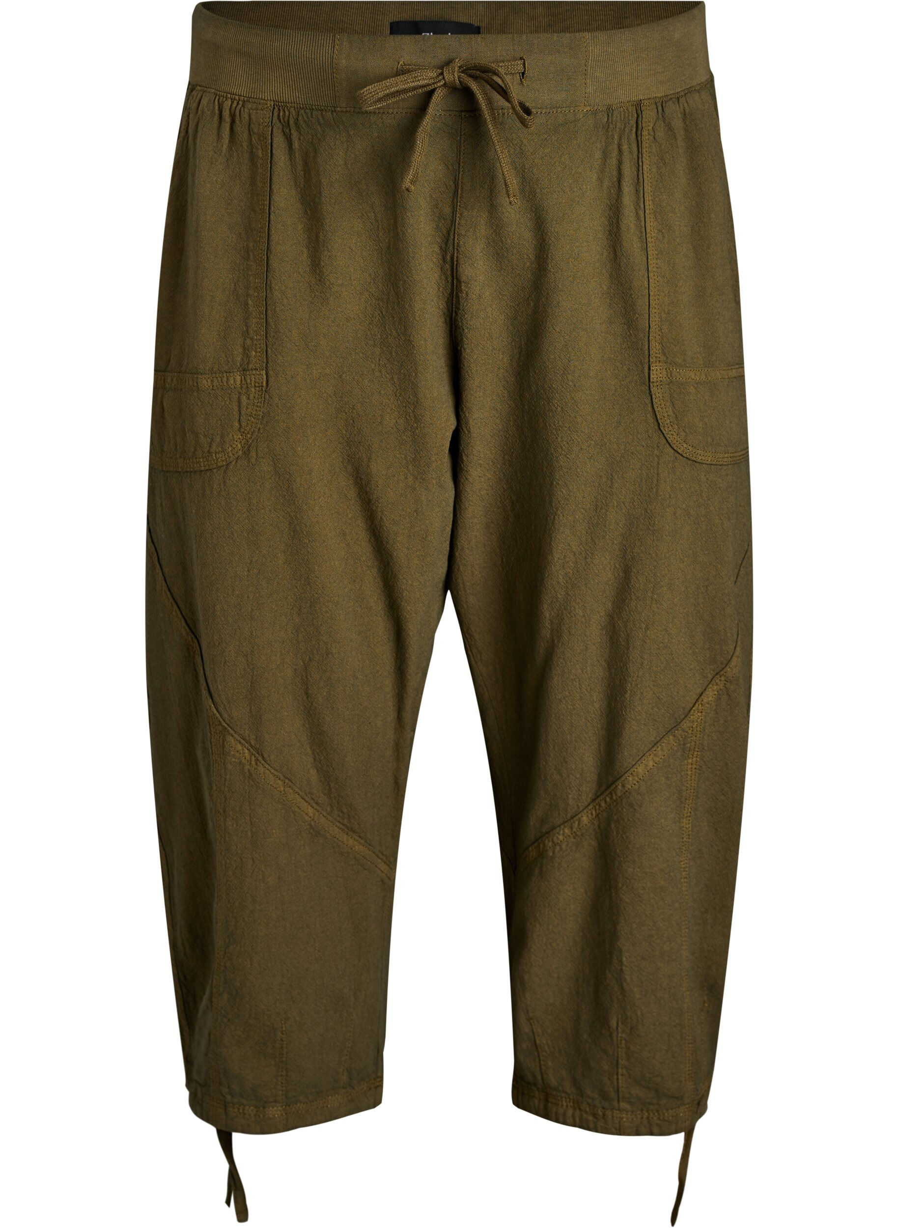 Zizzifashion Cotton Capri trousers, Green, Packshot image number 0