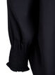 Blouse with ruffle collar and ruching, Black, Packshot image number 3
