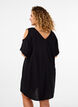 Beach dress with shoulder detail in viscose, Black, Model image number 2