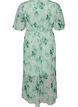 Long chiffon dress with floral print and short sleeves, Green, Packshot image number 1