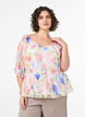 Lyocell blouse with floral print and sweetheart neckline, White, Model image number 0