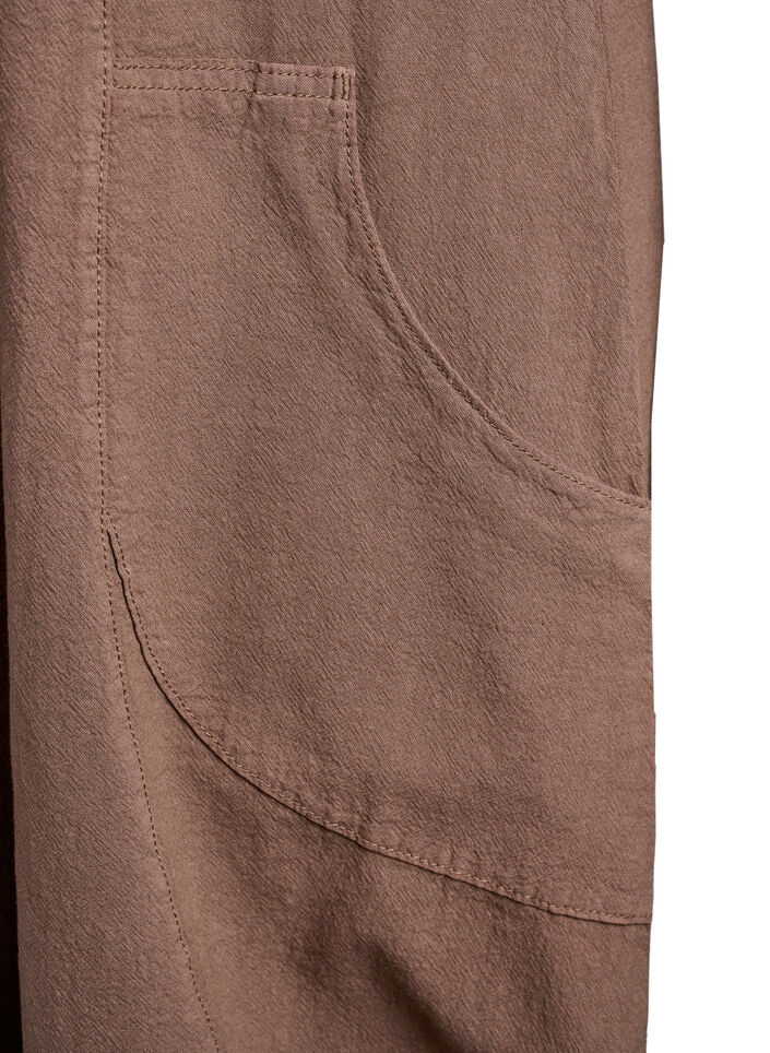 Short sleeve cotton dress, Brown, Packshot image number 3