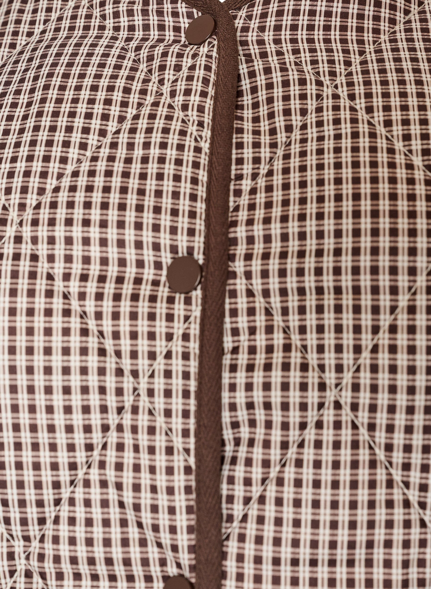 ZizzifashionQuilted jacket with small checks and contrast trim, Brown, Packshot image number 2