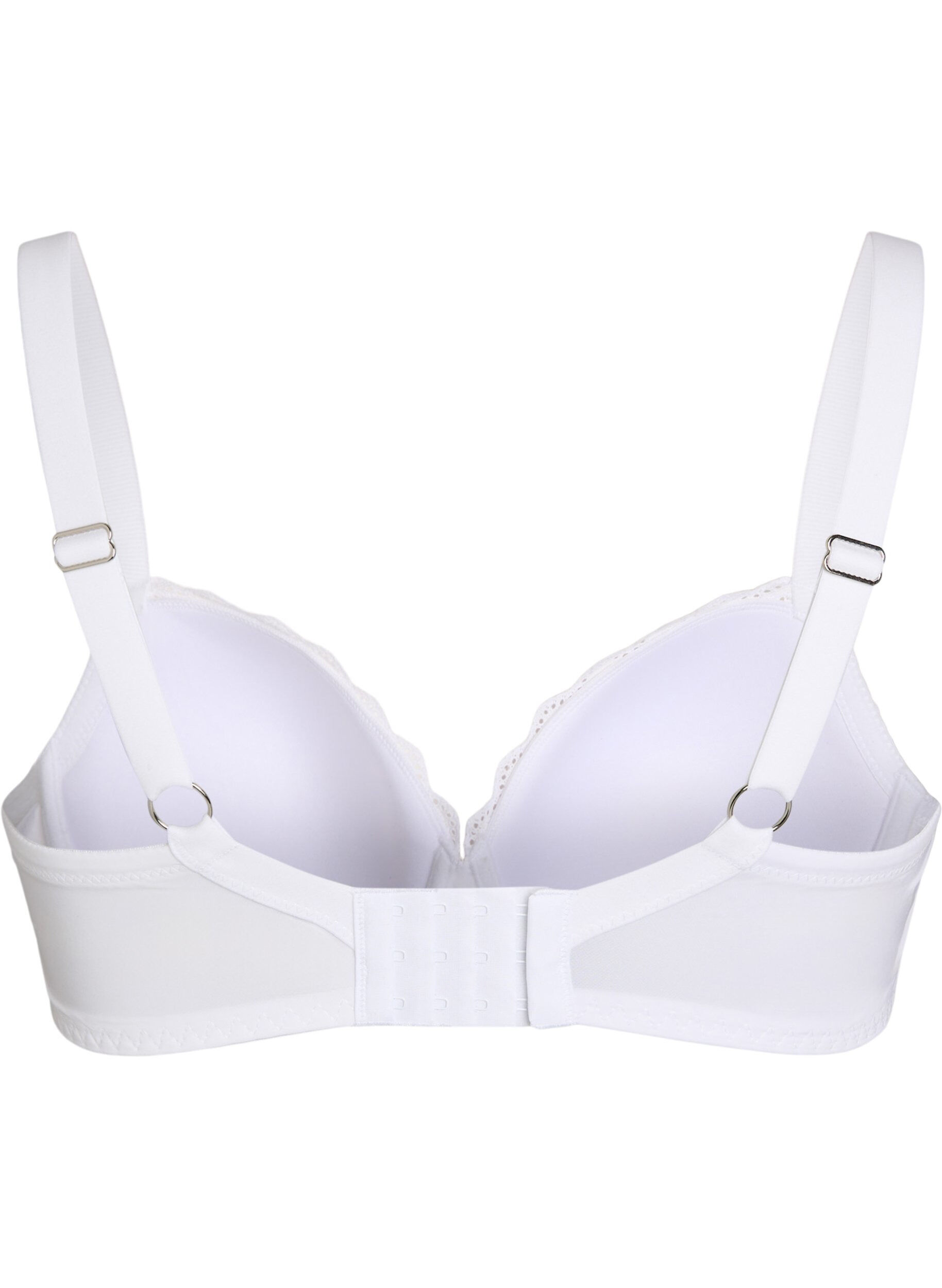 Zizzifashion Moulded bra with broderie anglaise, White, Packshot image number 1