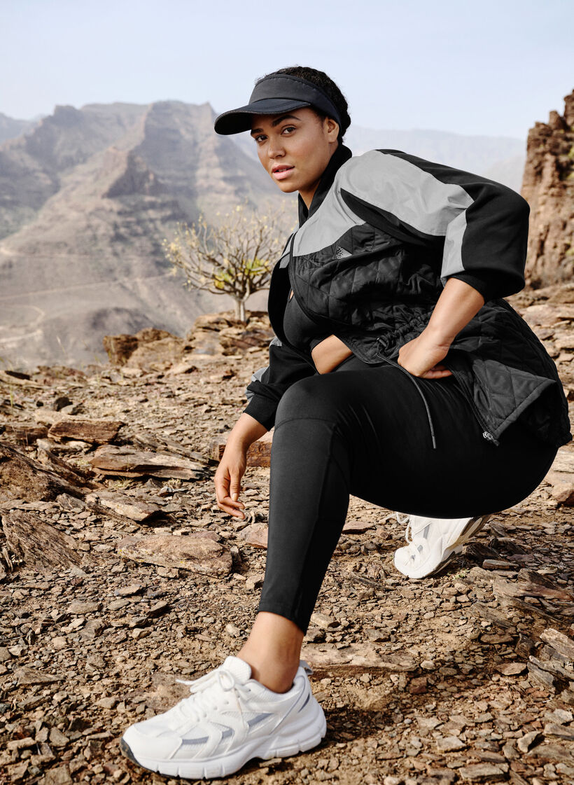 Reflective sports jacket with adjustable waist, Black w. Reflex, Image image number 0