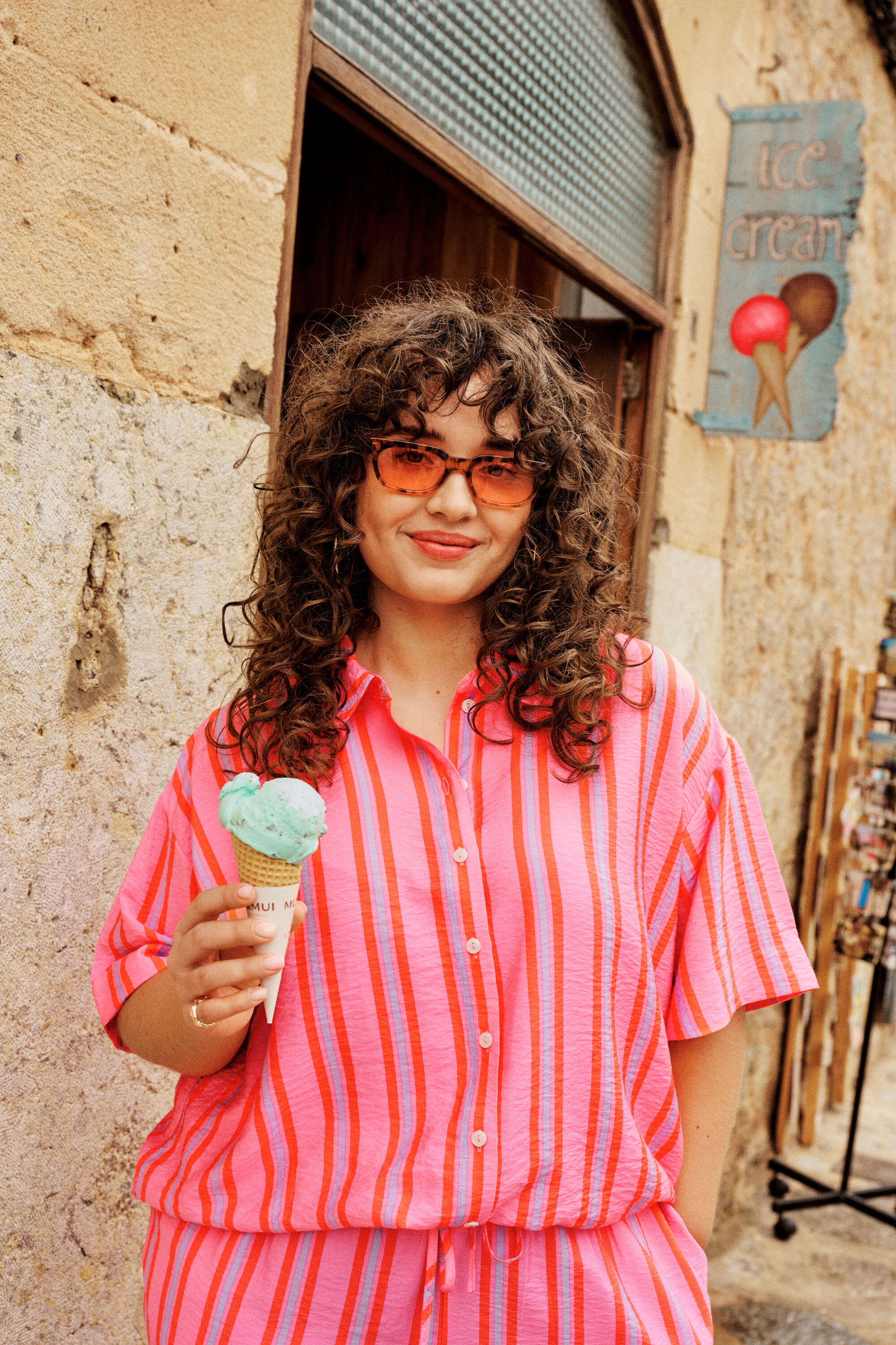 Zizzifashion Pink summery striped look, , Model