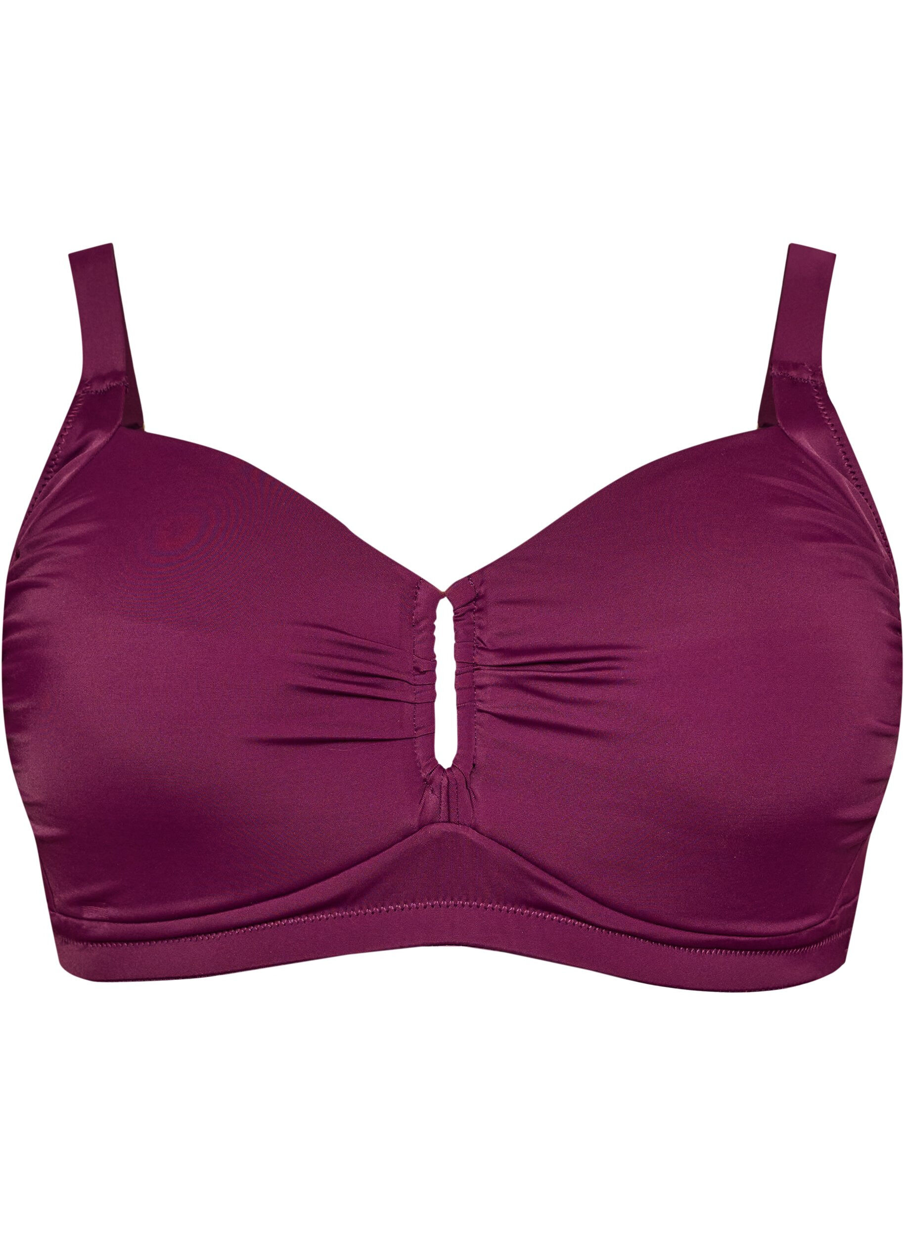 Zizzifashion Padded bikini top with ring detail, Purple, Packshot image number 0