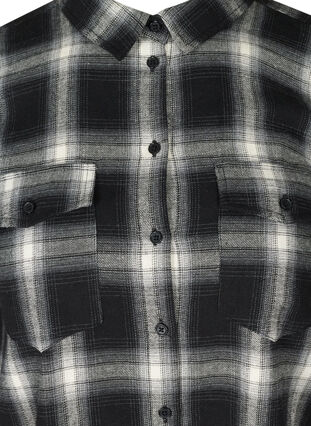 Checked shirt with chest pockets, Black checked, Packshot image number 2