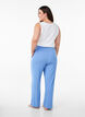Loose night trousers in viscose jersey with pockets, Blue, Model image number 1