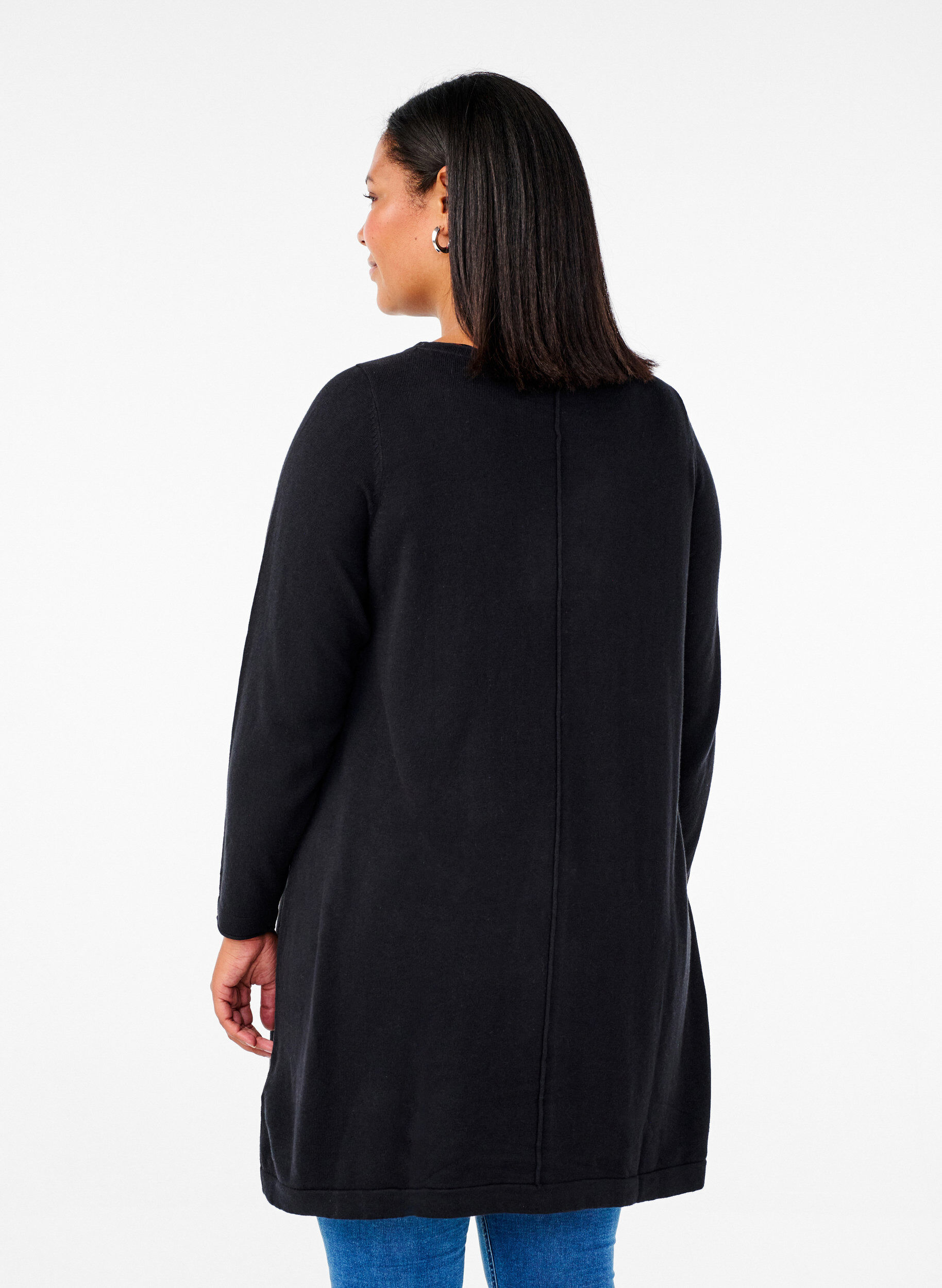 ZizzifashionKnitted dress in cotton-viscose blend, Black, Model image number 2