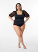 Swimsuit with short mesh sleeves, Black, Model image number 2