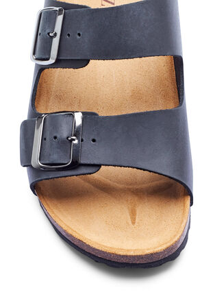 Leather sandals with wide fit, Black, Packshot image number 2