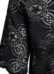Lace blouse with a graphic pattern and 1/2-length sleeves, Black, Packshot image number 3