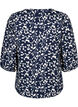 3/4 sleeve cotton Blouse with print, Navy Blazer Leaf, Packshot image number 1