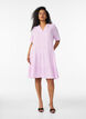 Short A-line dress in cotton muslin, Purple, Model image number 1