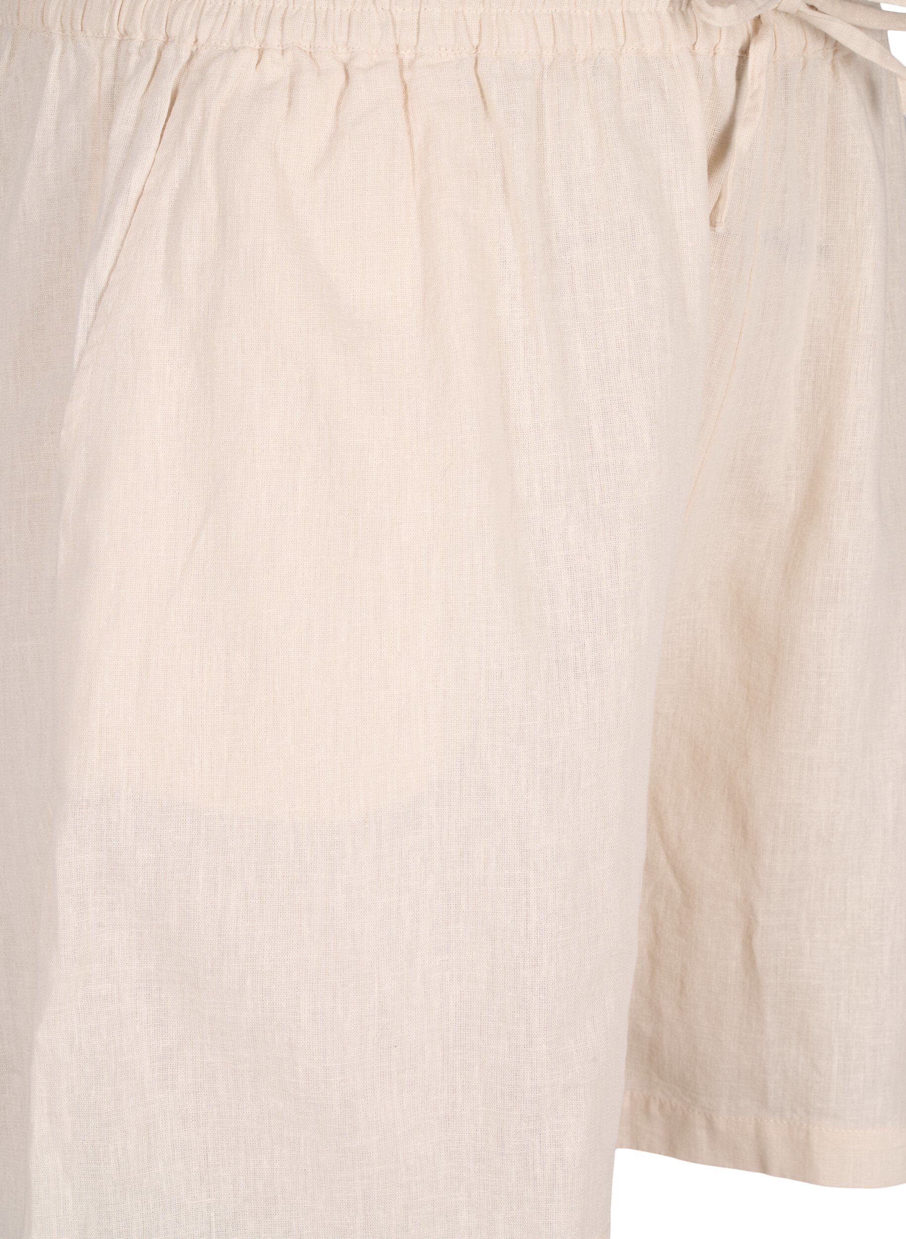 Zizzifashion Loose shorts in cotton blend with linen, Sandshell, Packshot image number 2
