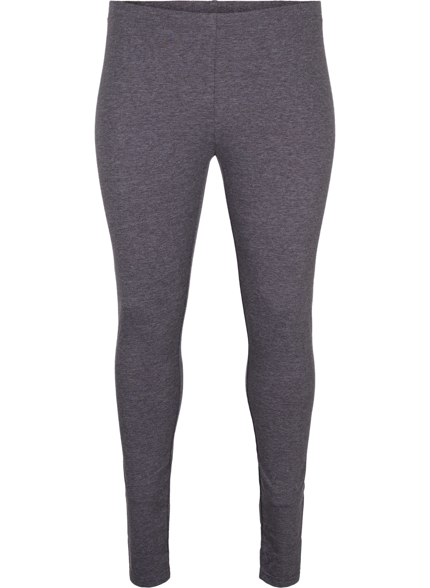 Zizzifashion Gray melange leggings, Dark Grey Melange, Packshot image number 0