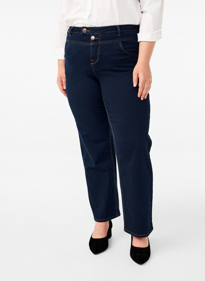 Regular fit Gemma jeans with a high waist, Blue, Packshot image number 2