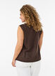 Sleeveless vest with a V-neck and buttons, Brown, Model image number 2