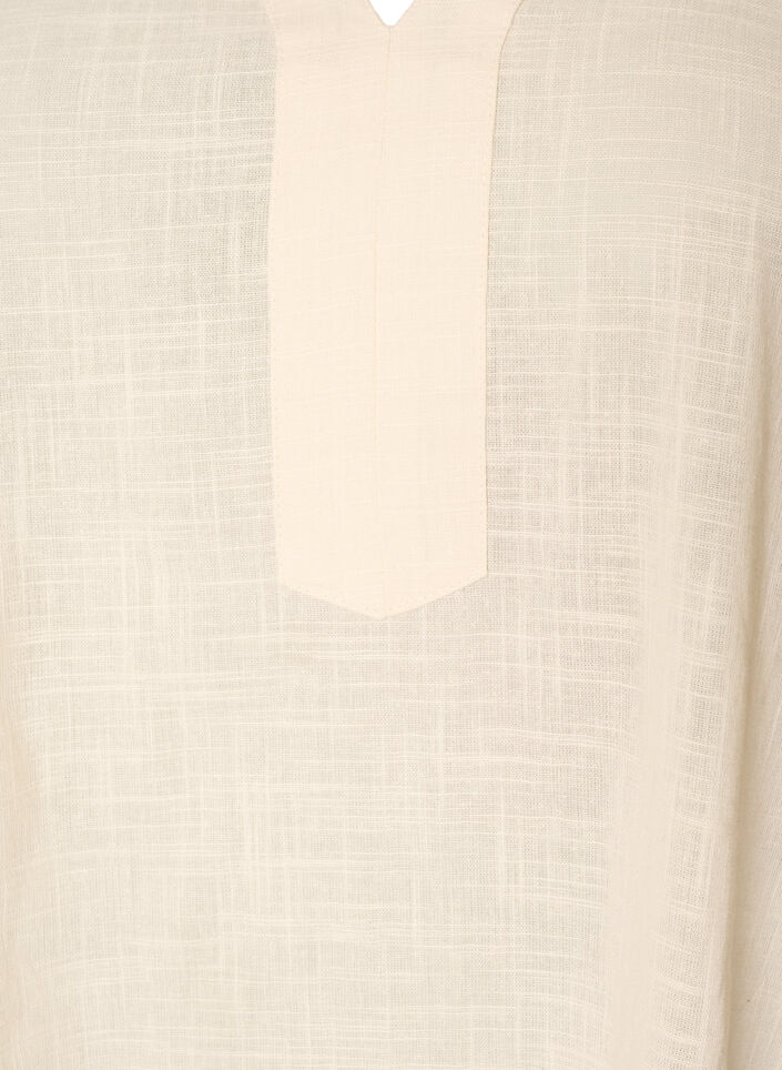 Cotton tunic with V-neck, Vanilla, Packshot image number 2