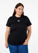 Cotton T-shirt with embroidery detail, Black, Model image number 0