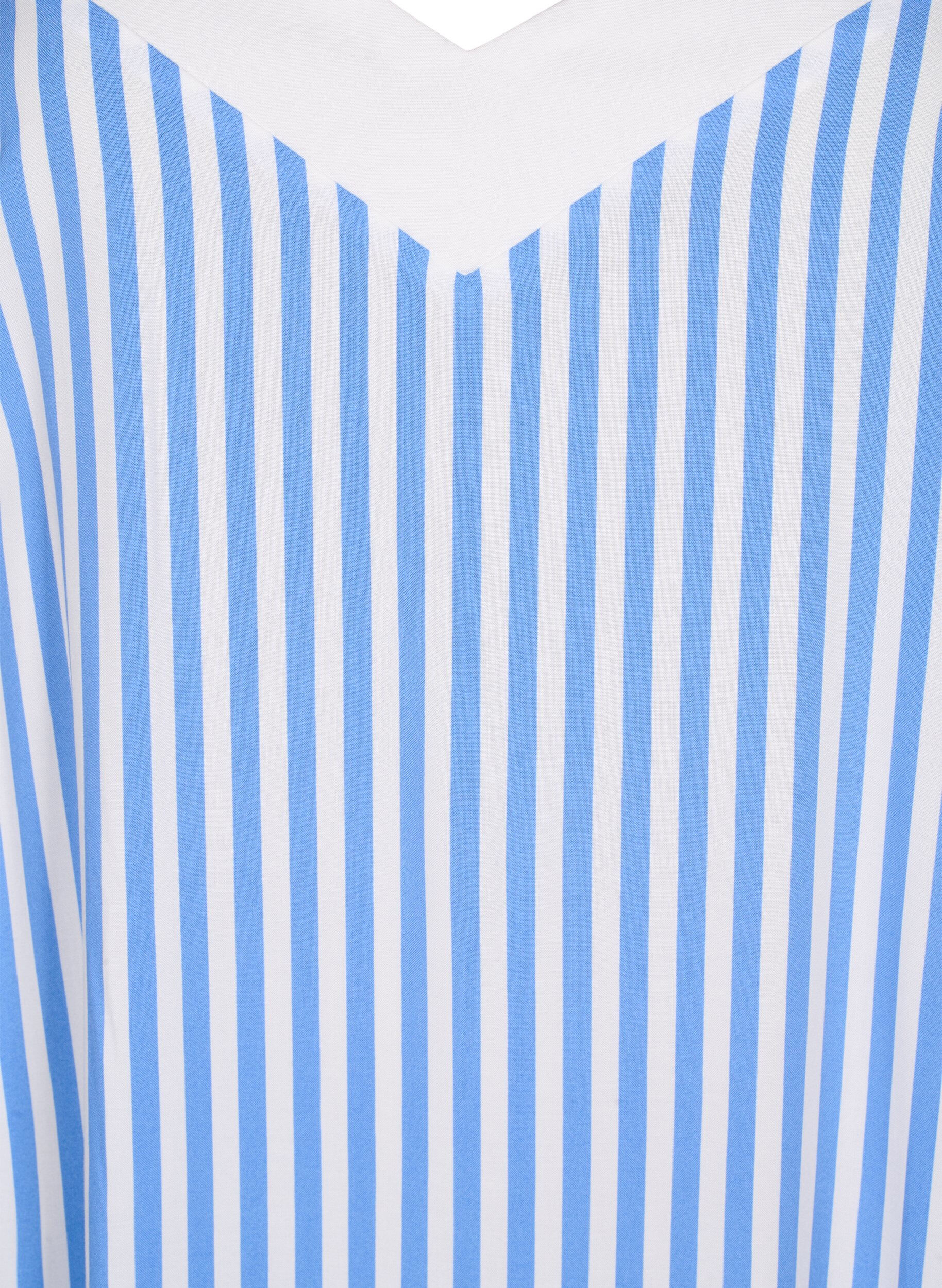 Zizzifashion FLASH - Striped strap dress in viscose, L. Blue White Stripe, Packshot image number 2
