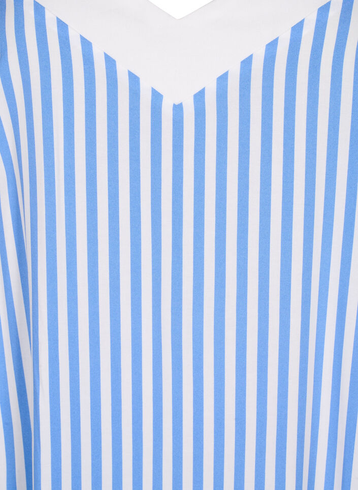 FLASH - Striped strap dress in viscose, L. Blue White Stripe, Packshot image number 2