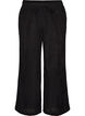 Corduroy trousers with wide legs and a high waist, Black, Packshot image number 0