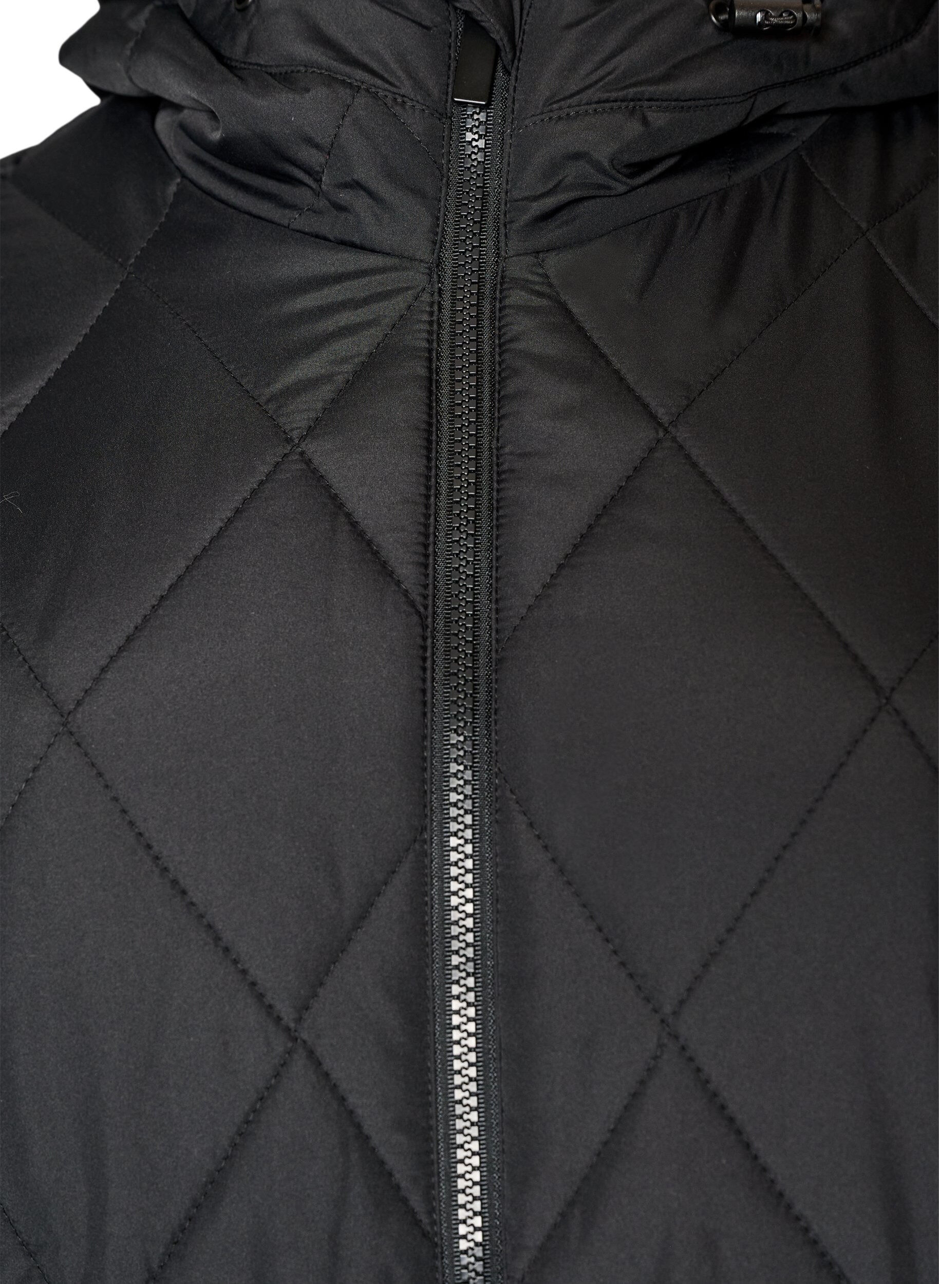 ZizzifashionLightly padded jacket with diamond quilt, Black, Packshot image number 2