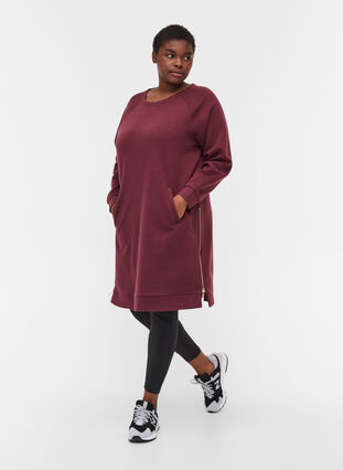 Sweat dress with pockets and slits, Port Royal, Model image number 3