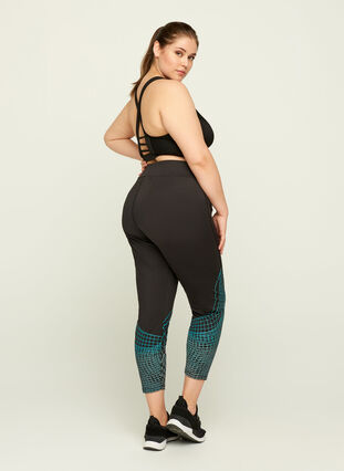 Cropped workout leggings, Black, Model image number 0