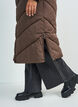 Long puffer coat with hood and pockets, Brown, Model image number 2