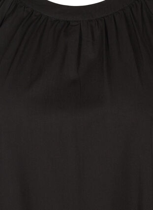 Long-sleeved viscose mix tunic, Black, Packshot image number 2