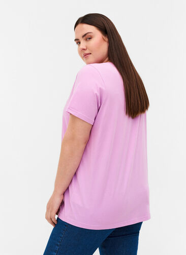 Short-sleeved t-shirt with print, Violet Tulle, Model image number 1