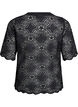 Lace blouse with a graphic pattern and 1/2-length sleeves, Black, Packshot image number 1