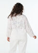 Long-sleeved cotton blouse with broderie anglaise, White, Model image number 1